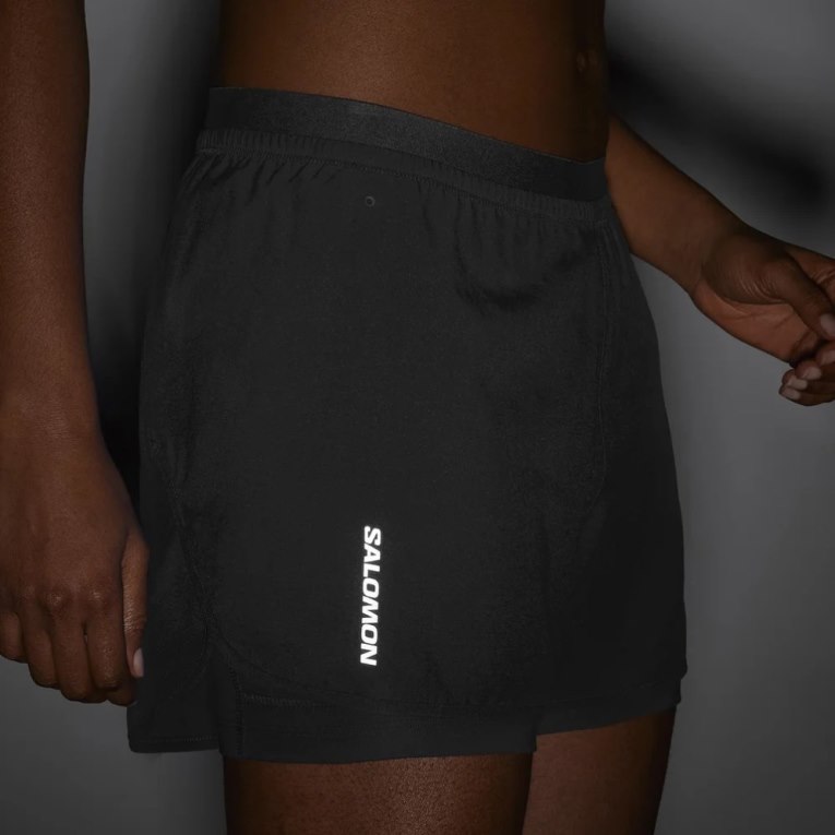 Black Salomon Cross 2in1 Women's Running Shorts | PH 41965I